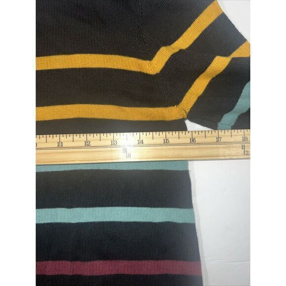Modcloth Striped Colorblock Sweater Dress Ribbed Knit Long Sleeve Rainbow Sz Med - Picture 4 of 7